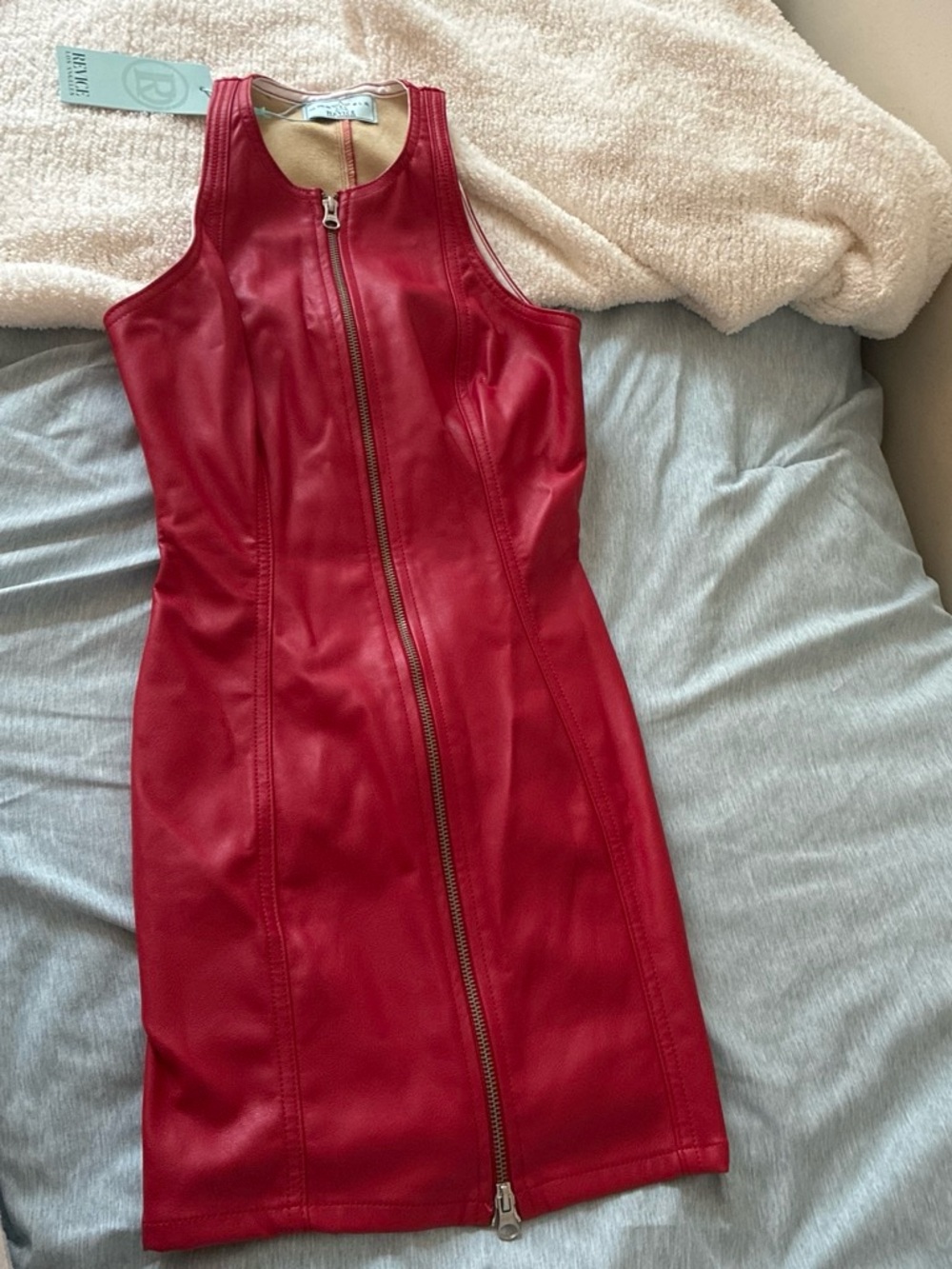 REVOLVE Red Sleeveless Zip-Front Mini Dress